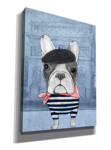 Image of 'French Bulldog with Arc de Triomphe' by Barruf Giclee Canvas Wall Art