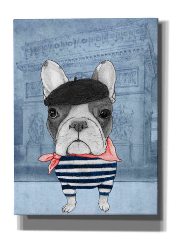 Image of 'French Bulldog with Arc de Triomphe' by Barruf Giclee Canvas Wall Art