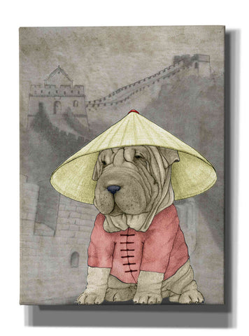 Image of 'Shar Pei with the Great Wall' by Barruf Giclee Canvas Wall Art