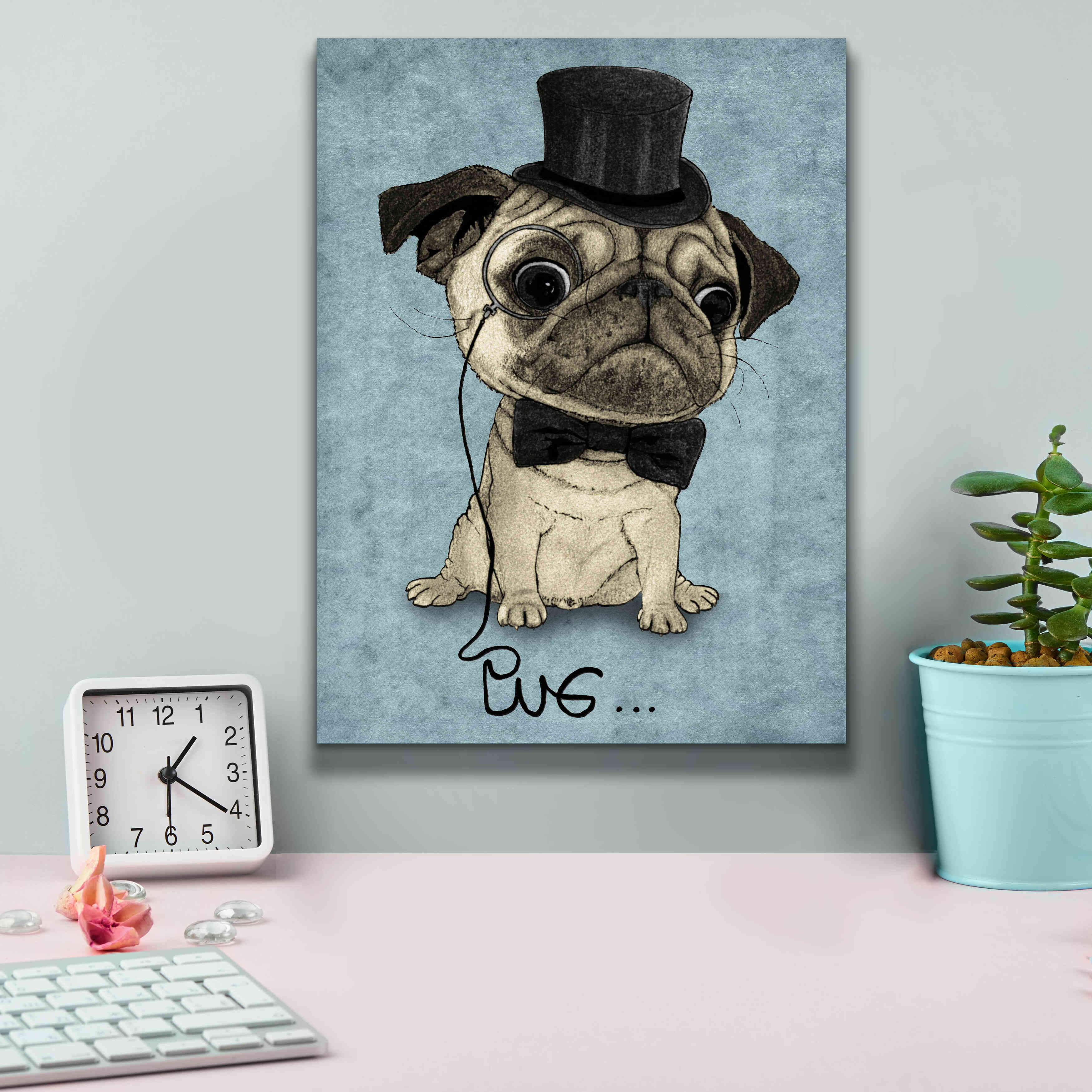 'Gentle Pug' by Barruf Giclee Canvas Wall Art,12x16