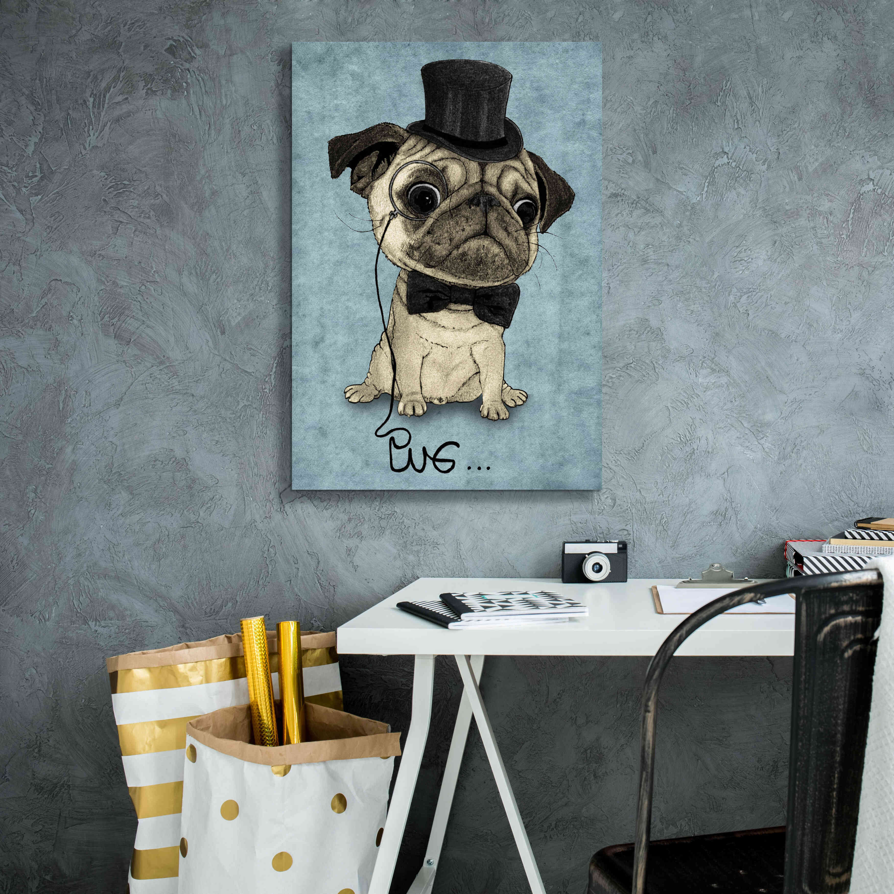 'Gentle Pug' by Barruf Giclee Canvas Wall Art,18x26