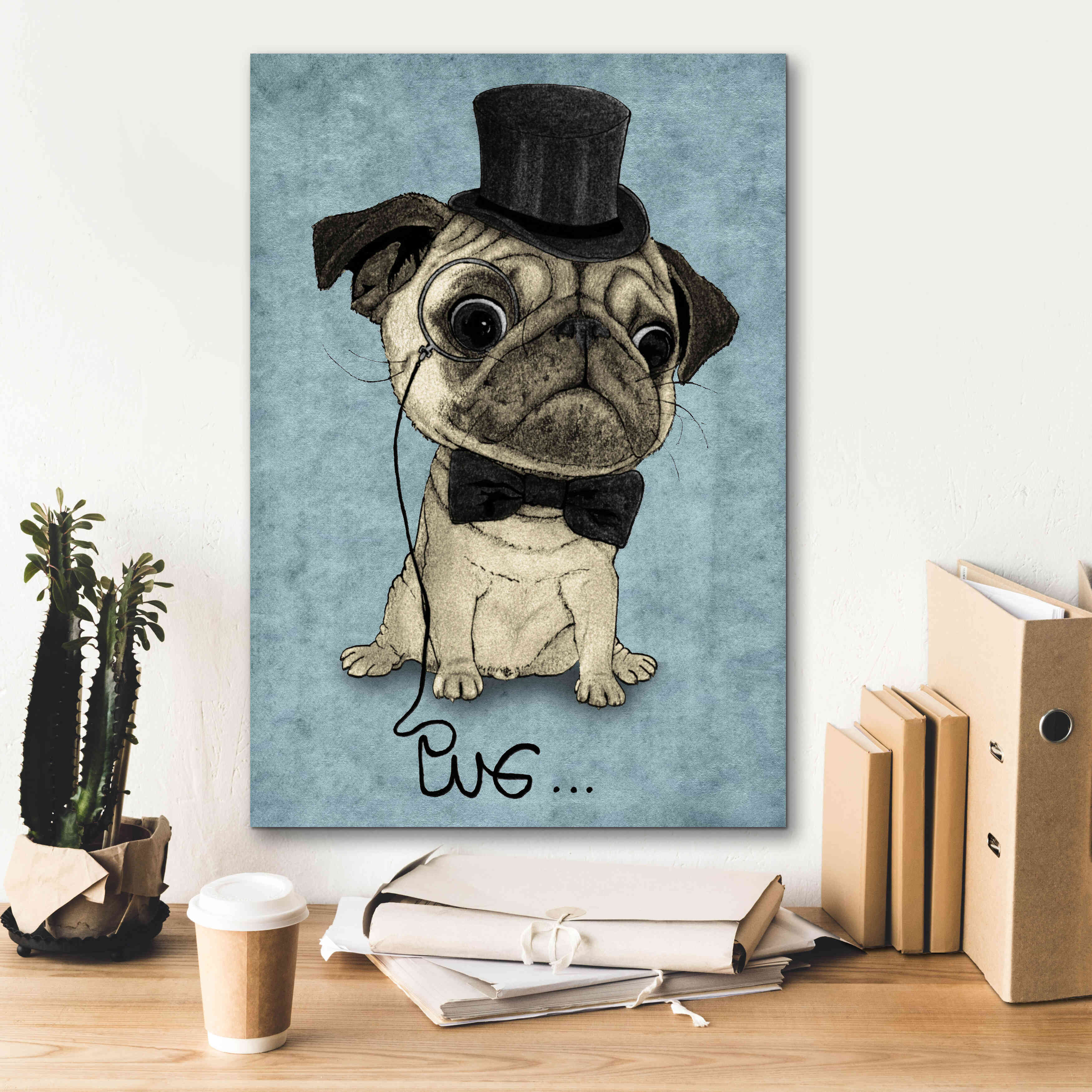 'Gentle Pug' by Barruf Giclee Canvas Wall Art,18x26
