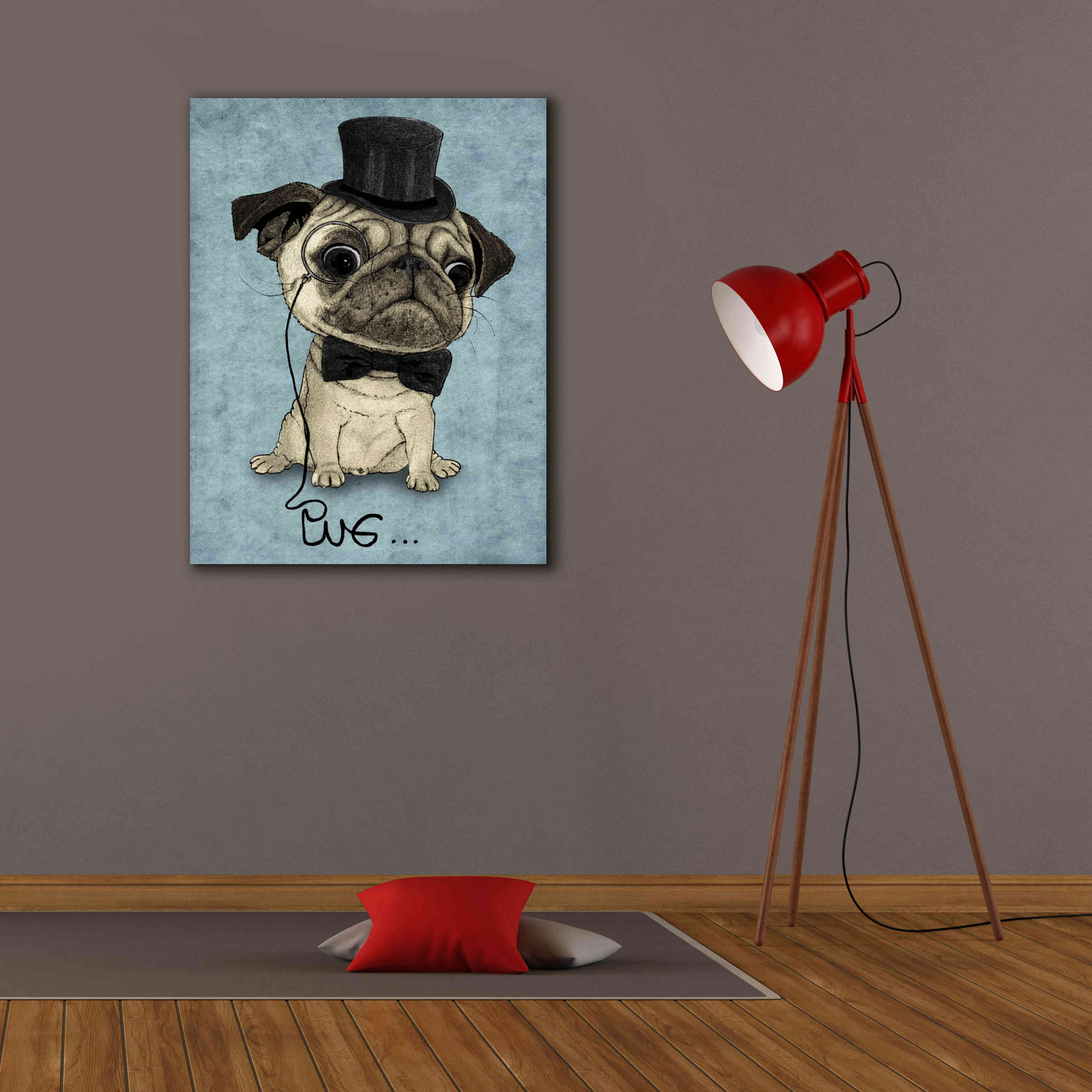 'Gentle Pug' by Barruf Giclee Canvas Wall Art,26x34