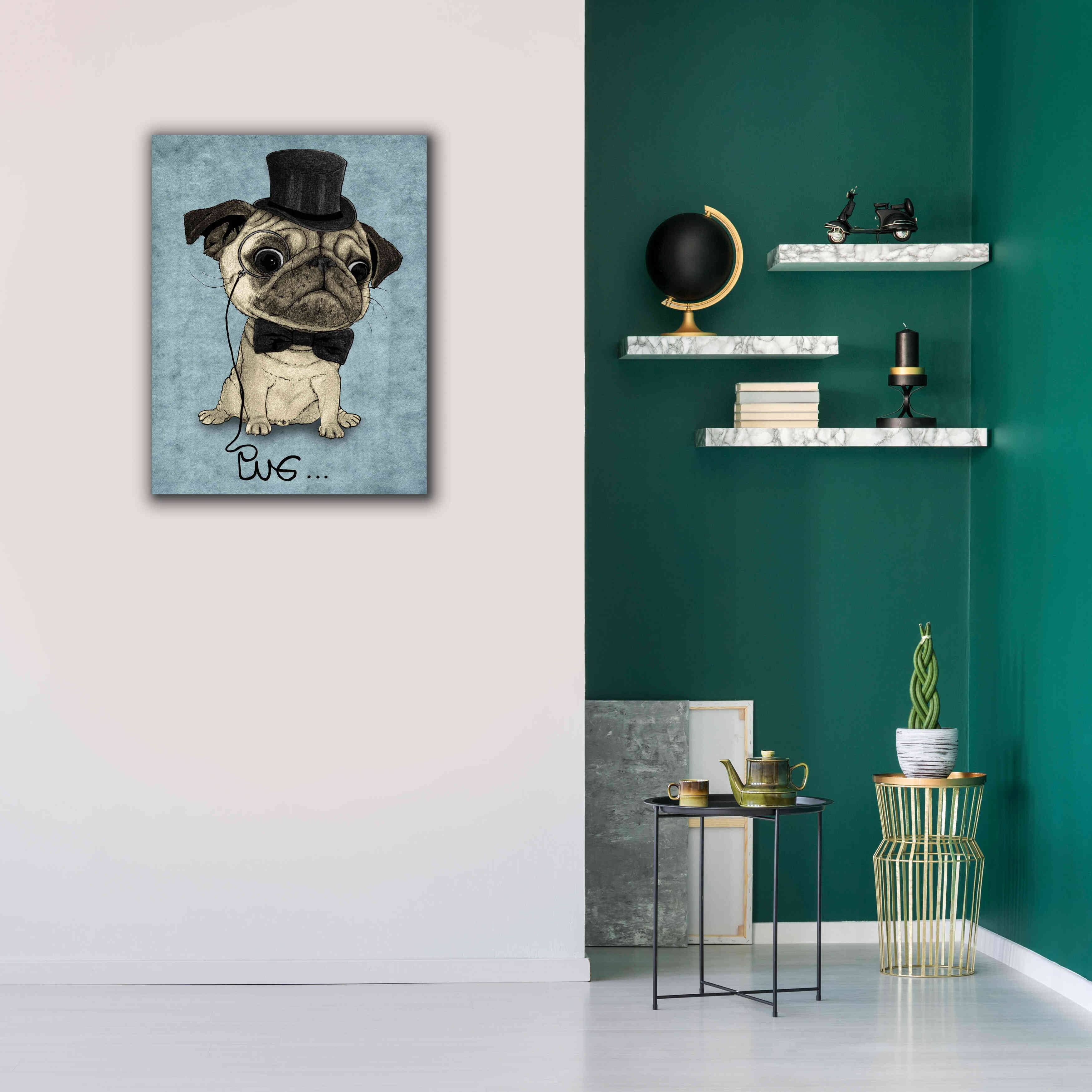 'Gentle Pug' by Barruf Giclee Canvas Wall Art,26x34