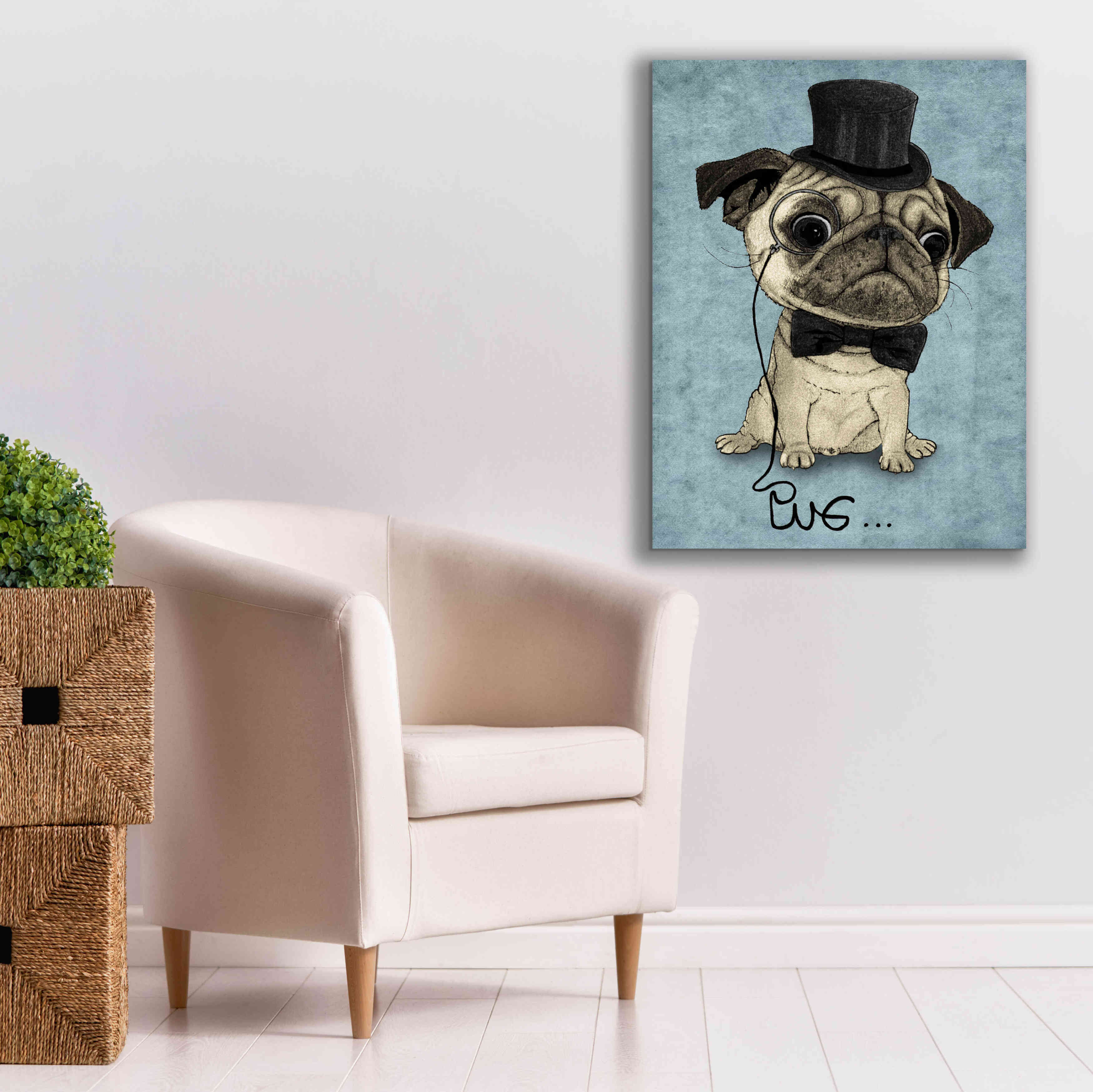 'Gentle Pug' by Barruf Giclee Canvas Wall Art,26x34
