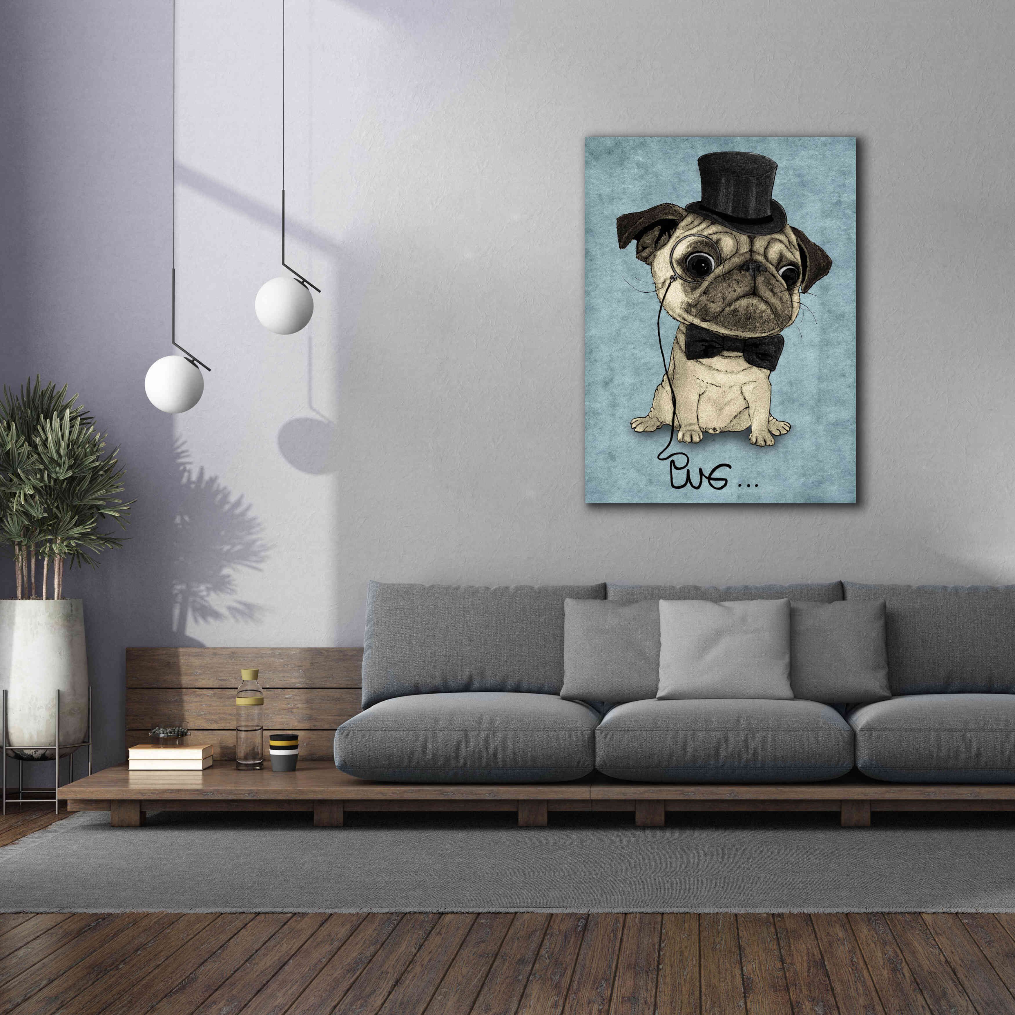 'Gentle Pug' by Barruf Giclee Canvas Wall Art,40x54