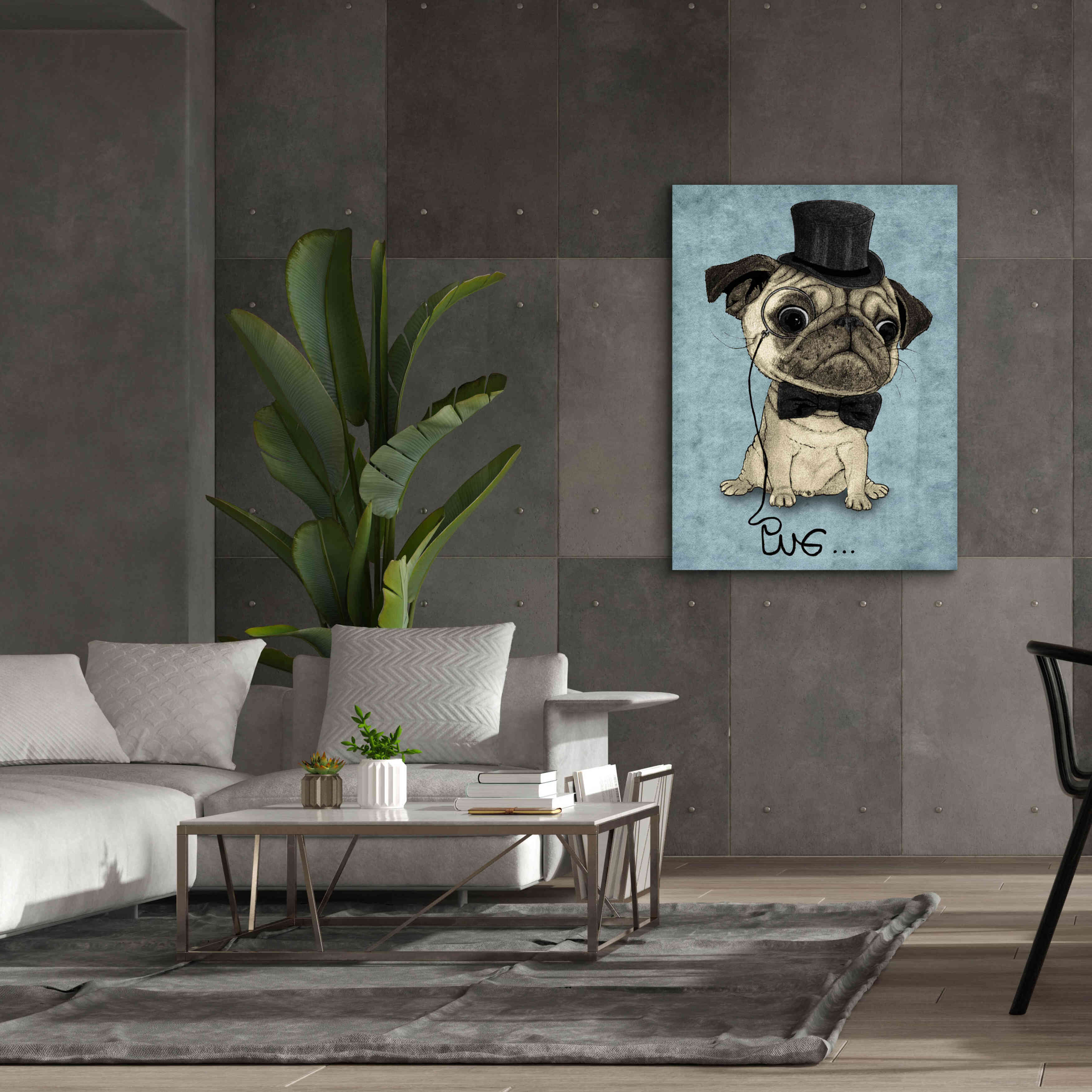 'Gentle Pug' by Barruf Giclee Canvas Wall Art,40x54