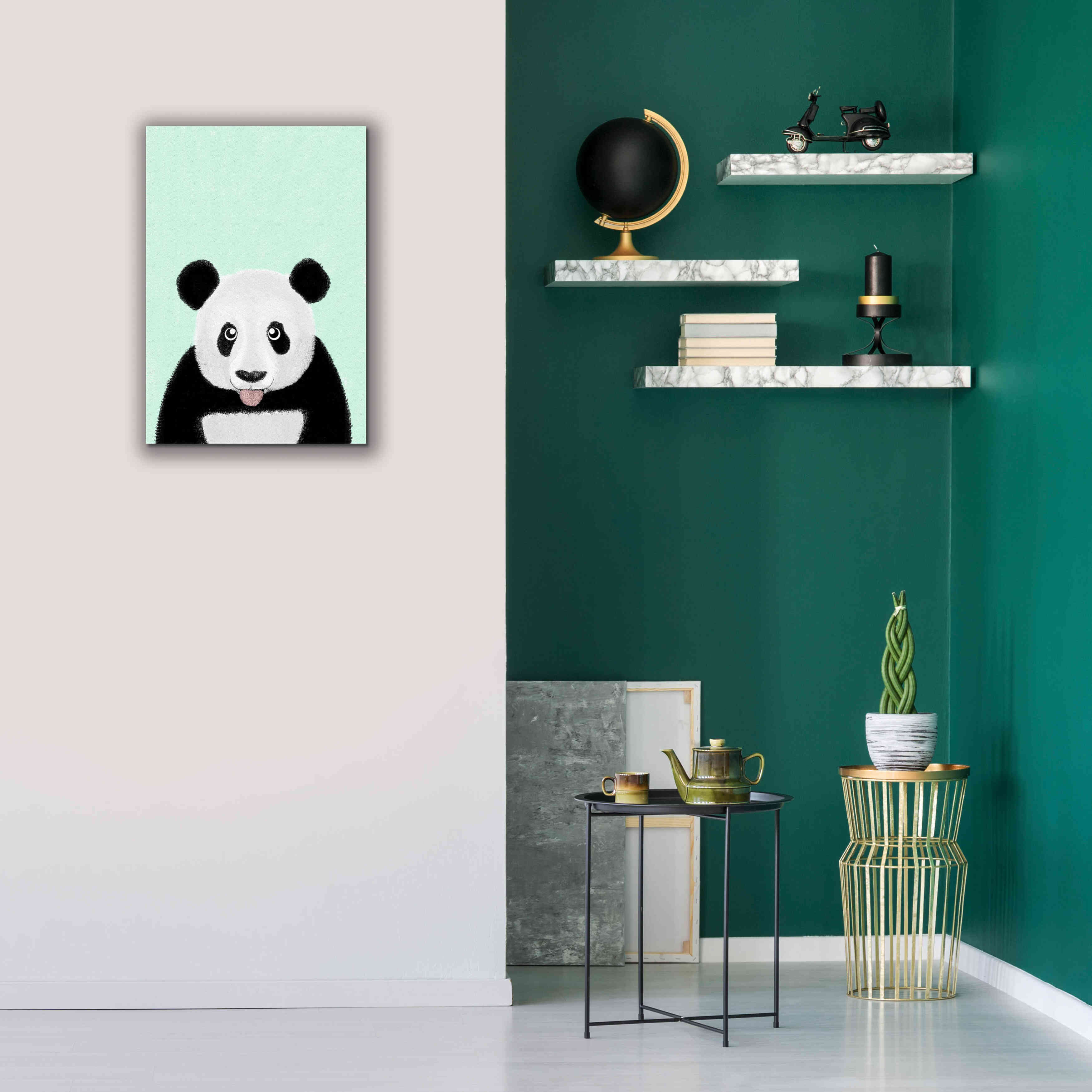 'Cute Panda' by Barruf Giclee Canvas Wall Art,18x26