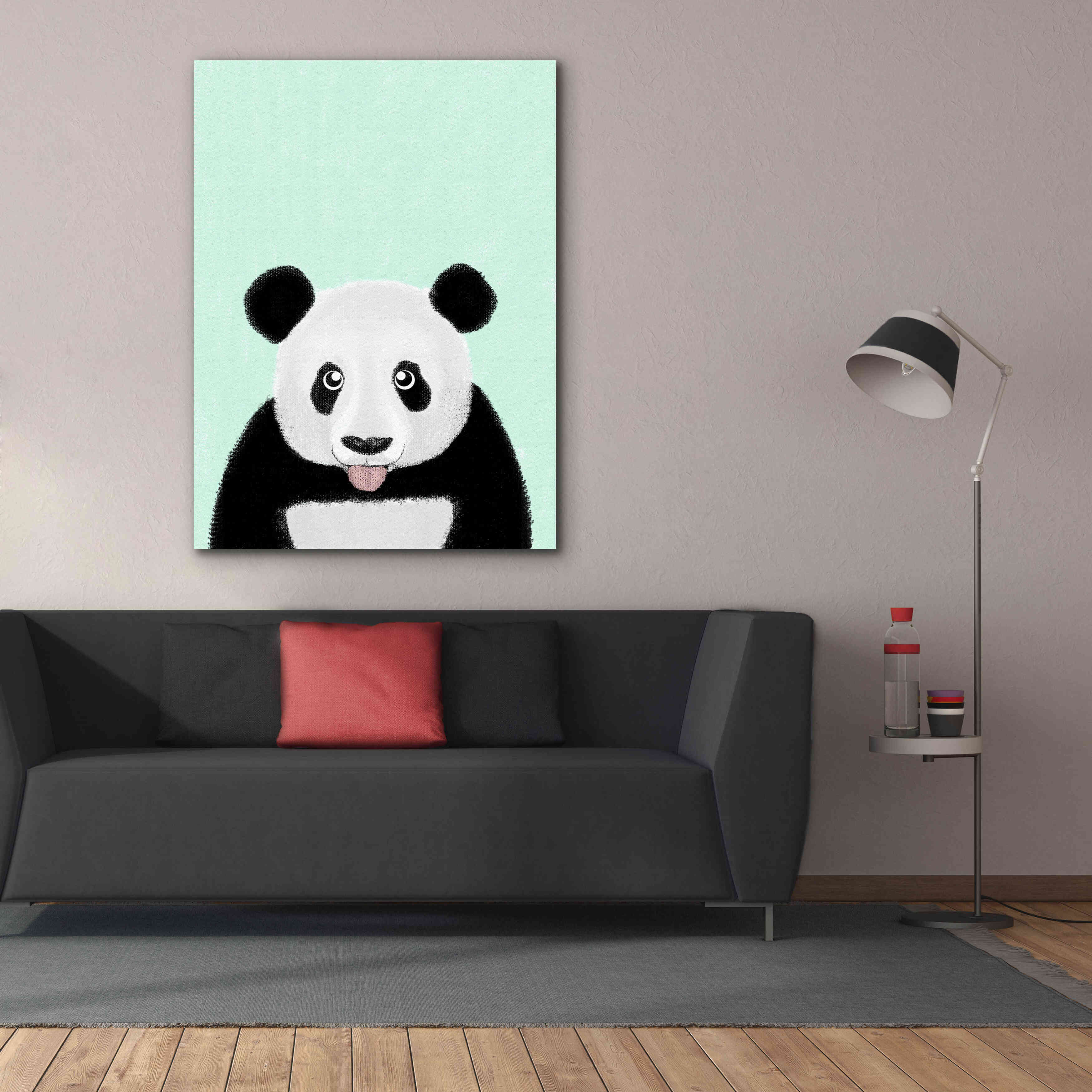 'Cute Panda' by Barruf Giclee Canvas Wall Art,40x54