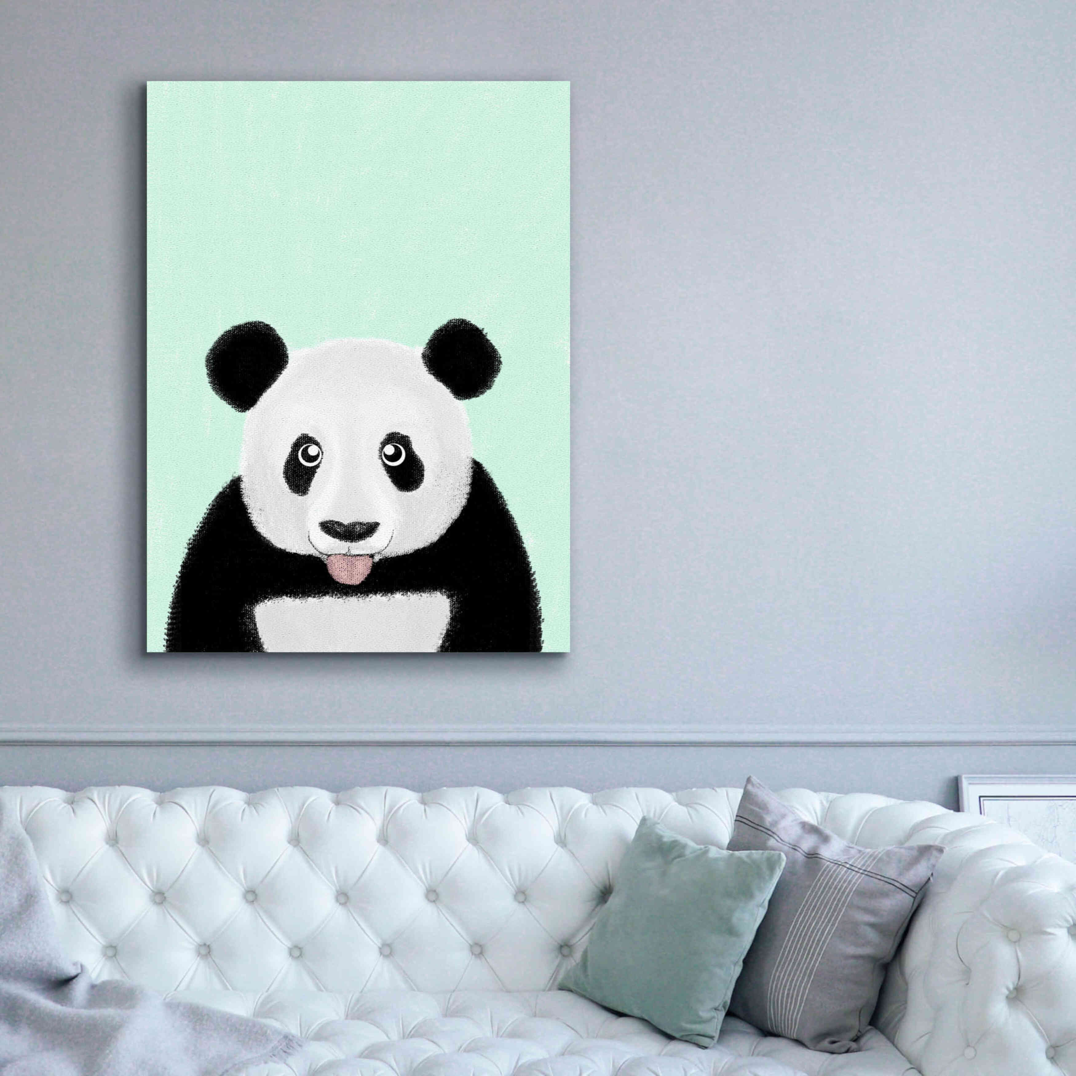 'Cute Panda' by Barruf Giclee Canvas Wall Art,40x54