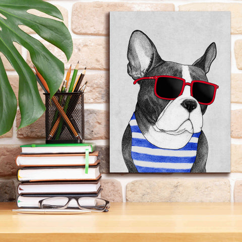 Image of 'Frenchie Summer Style' by Barruf Giclee Canvas Wall Art,12x16