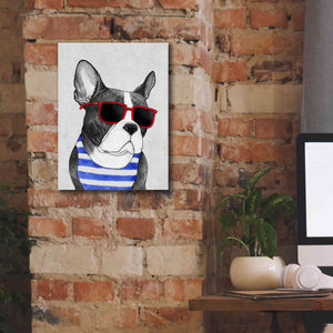 'Frenchie Summer Style' by Barruf Giclee Canvas Wall Art,12x16