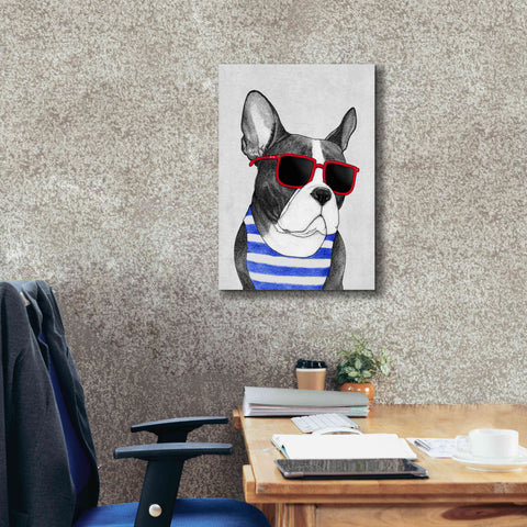 Image of 'Frenchie Summer Style' by Barruf Giclee Canvas Wall Art,18x26