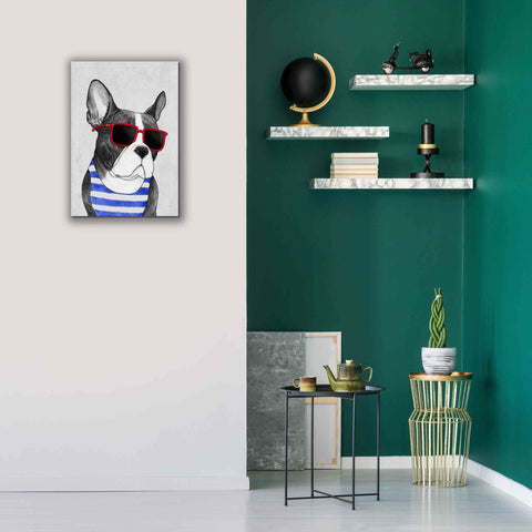 Image of 'Frenchie Summer Style' by Barruf Giclee Canvas Wall Art,18x26