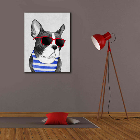 Image of 'Frenchie Summer Style' by Barruf Giclee Canvas Wall Art,26x34