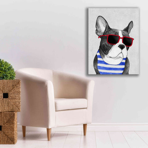 Image of 'Frenchie Summer Style' by Barruf Giclee Canvas Wall Art,26x34