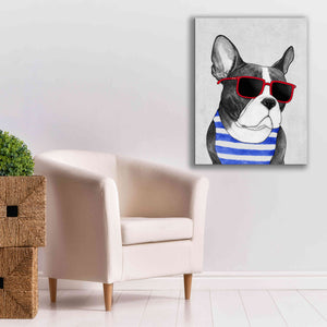 'Frenchie Summer Style' by Barruf Giclee Canvas Wall Art,26x34