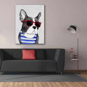 'Frenchie Summer Style' by Barruf Giclee Canvas Wall Art,40x54