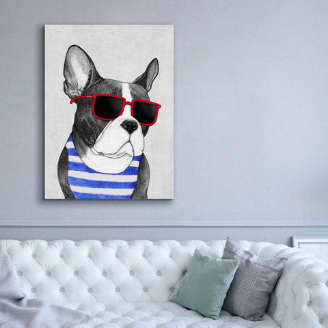 Image of 'Frenchie Summer Style' by Barruf Giclee Canvas Wall Art,40x54