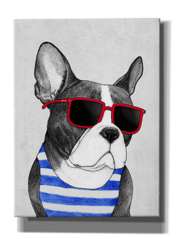 Image of 'Frenchie Summer Style' by Barruf Giclee Canvas Wall Art