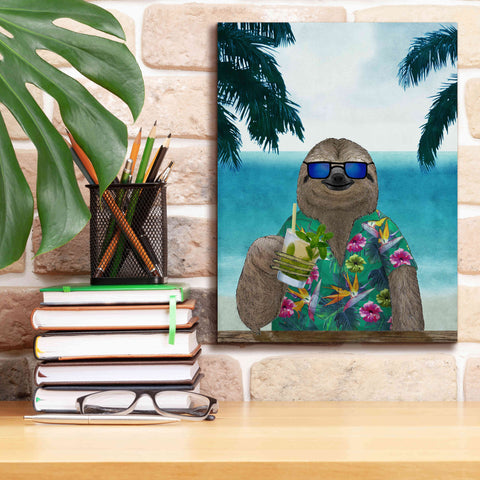 Image of 'Sloth on Summer Holidays' by Barruf Giclee Canvas Wall Art,12x16