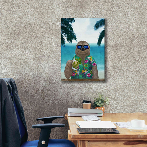 Image of 'Sloth on Summer Holidays' by Barruf Giclee Canvas Wall Art,18x26