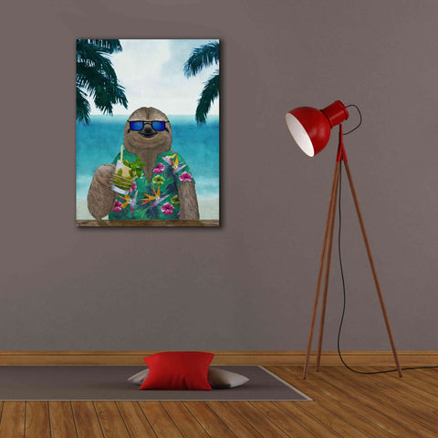 Image of 'Sloth on Summer Holidays' by Barruf Giclee Canvas Wall Art,26x34