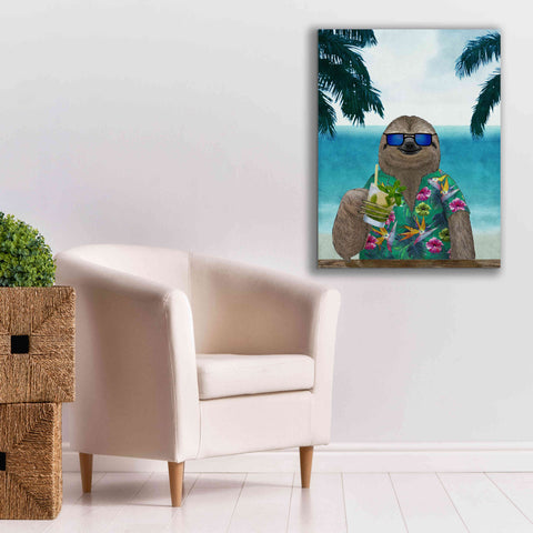 Image of 'Sloth on Summer Holidays' by Barruf Giclee Canvas Wall Art,26x34