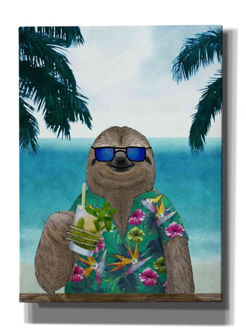 Image of 'Sloth on Summer Holidays' by Barruf Giclee Canvas Wall Art