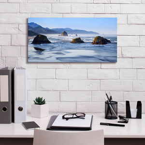 'Cannon Beach' by Michael Broom Giclee Canvas Wall Art,24x12