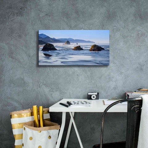 Image of 'Cannon Beach' by Michael Broom Giclee Canvas Wall Art,24x12