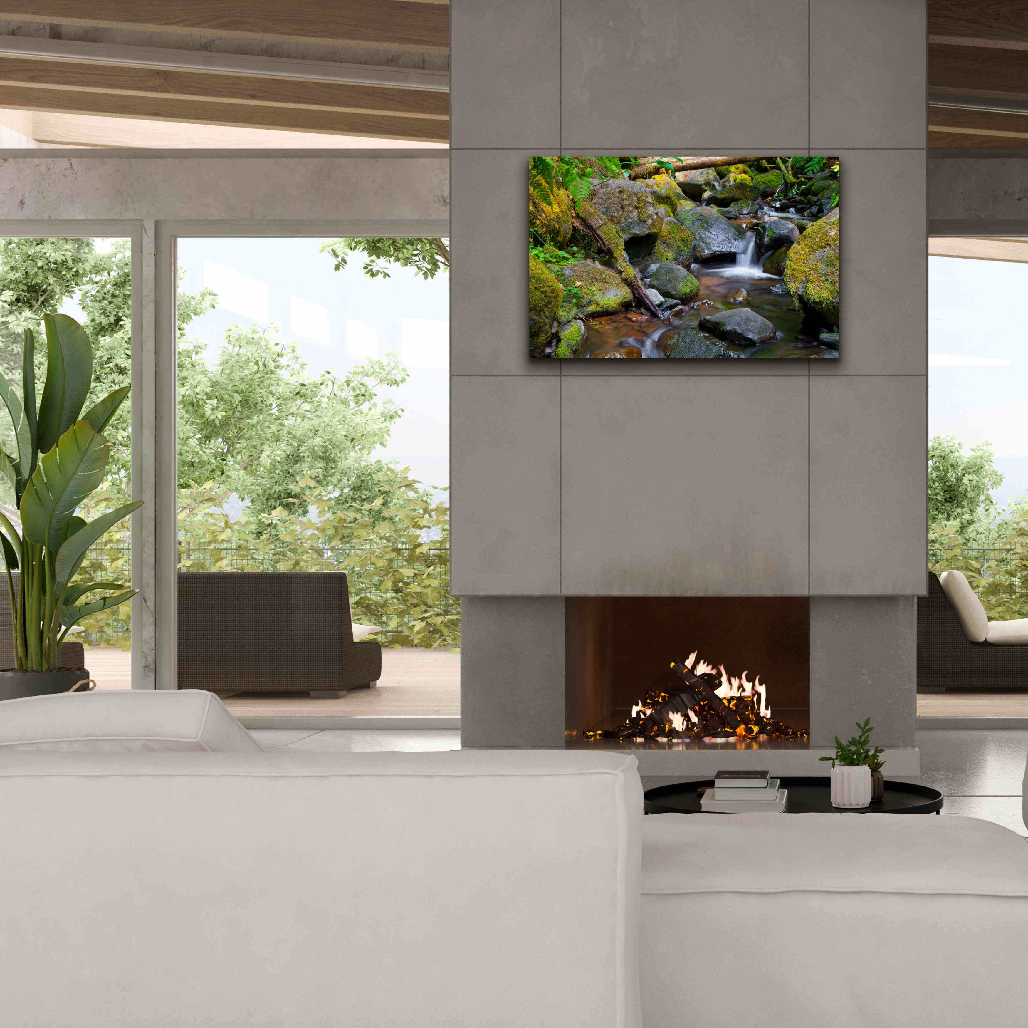 'Mossy Stream' by Michael Broom Giclee Canvas Wall Art,40x26