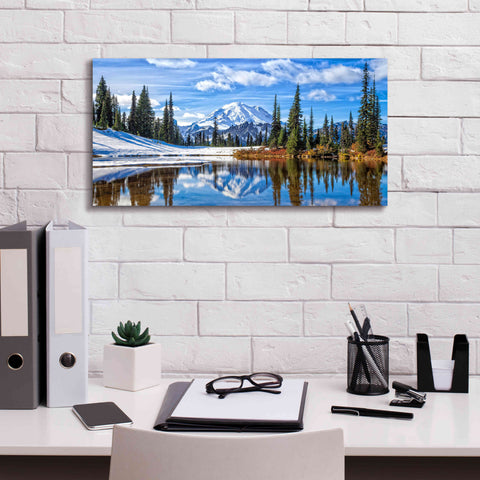 Image of 'Mt. Rainier Vista' by Michael Broom Giclee Canvas Wall Art,24x12