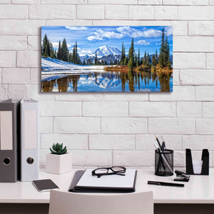 'Mt. Rainier Vista' by Michael Broom Giclee Canvas Wall Art,24x12