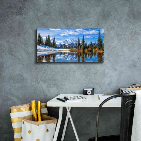 Image of 'Mt. Rainier Vista' by Michael Broom Giclee Canvas Wall Art,24x12