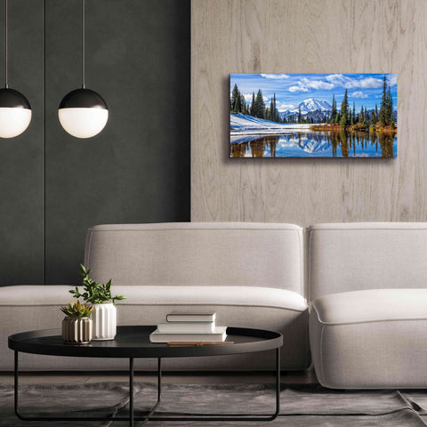 Image of 'Mt. Rainier Vista' by Michael Broom Giclee Canvas Wall Art,40x20
