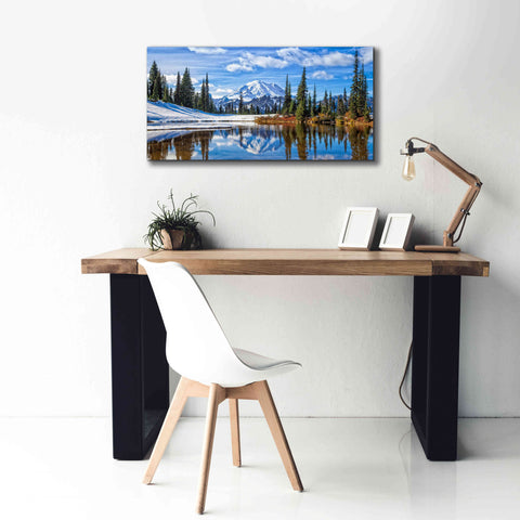 Image of 'Mt. Rainier Vista' by Michael Broom Giclee Canvas Wall Art,40x20