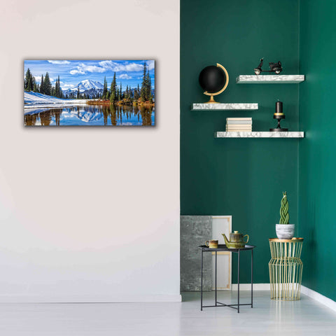 Image of 'Mt. Rainier Vista' by Michael Broom Giclee Canvas Wall Art,40x20