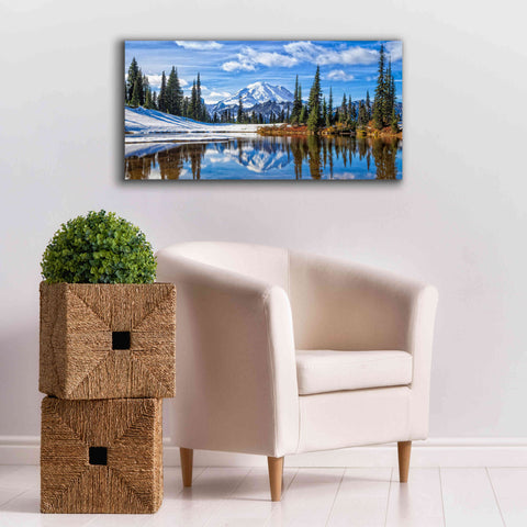 Image of 'Mt. Rainier Vista' by Michael Broom Giclee Canvas Wall Art,40x20