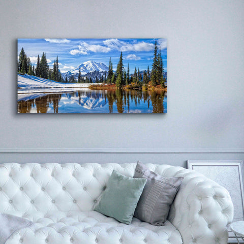 Image of 'Mt. Rainier Vista' by Michael Broom Giclee Canvas Wall Art,60x30