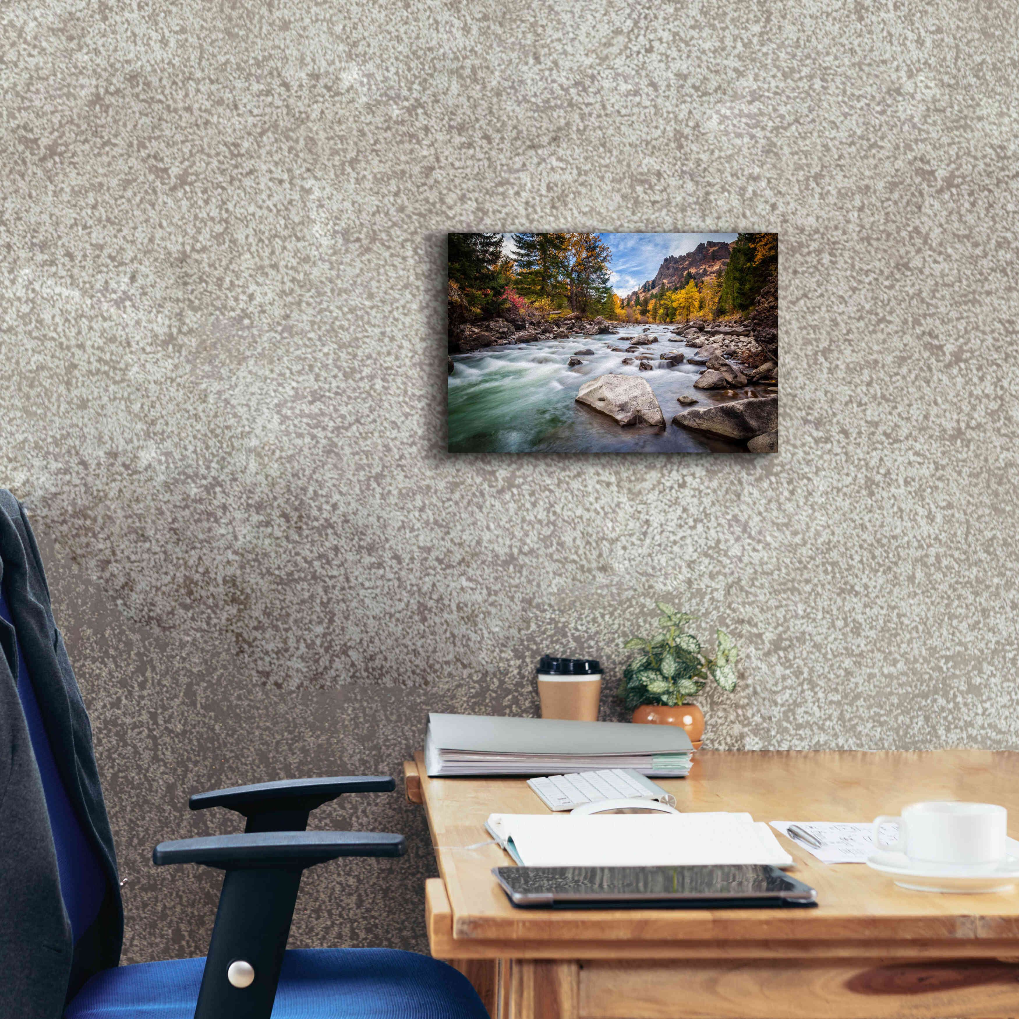 'Teton River Rush' by Michael Broom Giclee Canvas Wall Art,18x12