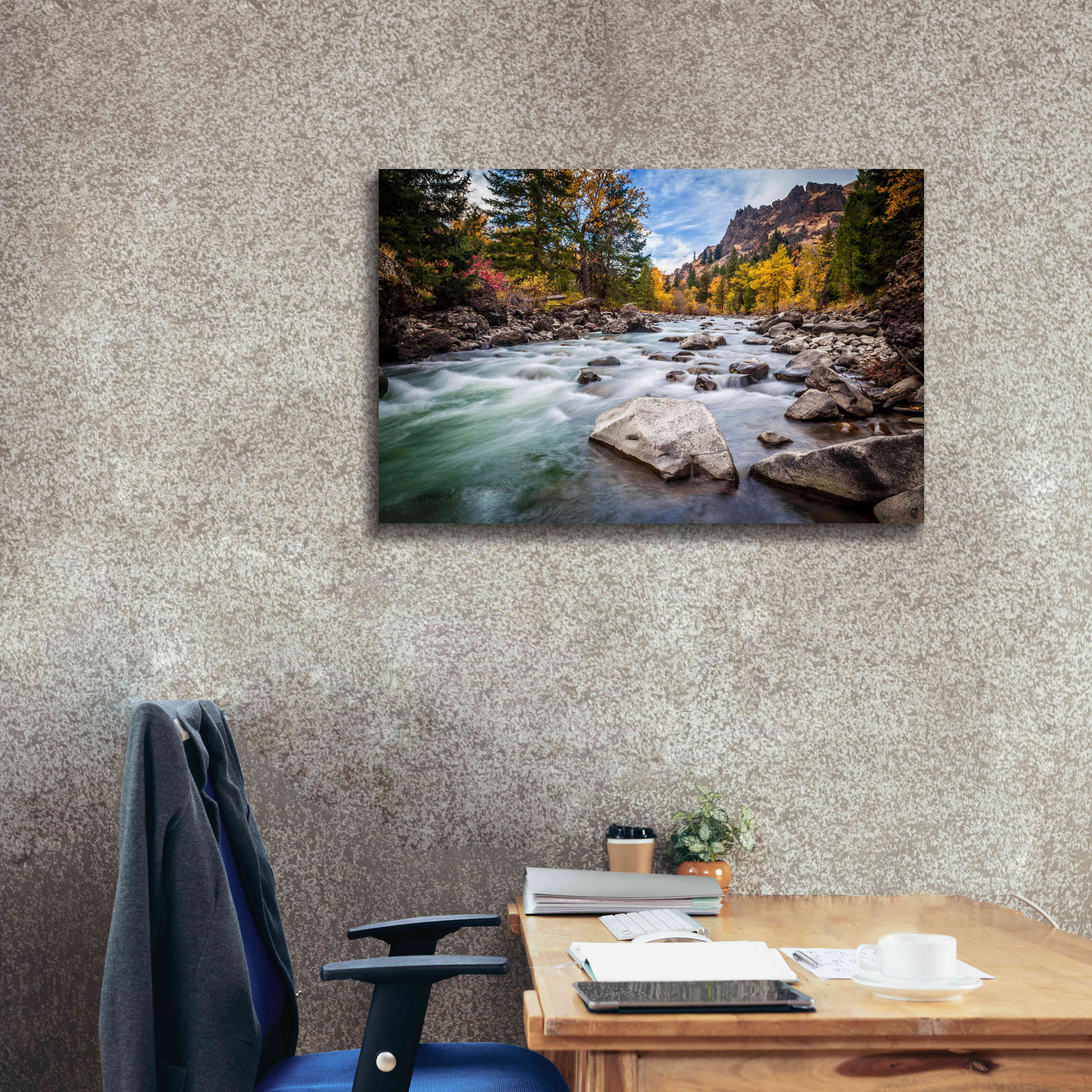 'Teton River Rush' by Michael Broom Giclee Canvas Wall Art,40x26