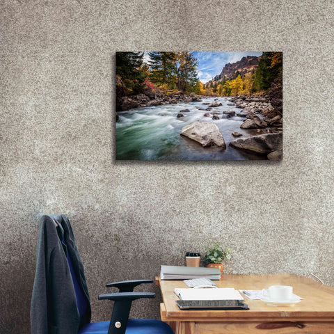 Image of 'Teton River Rush' by Michael Broom Giclee Canvas Wall Art,40x26
