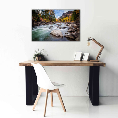 Image of 'Teton River Rush' by Michael Broom Giclee Canvas Wall Art,40x26