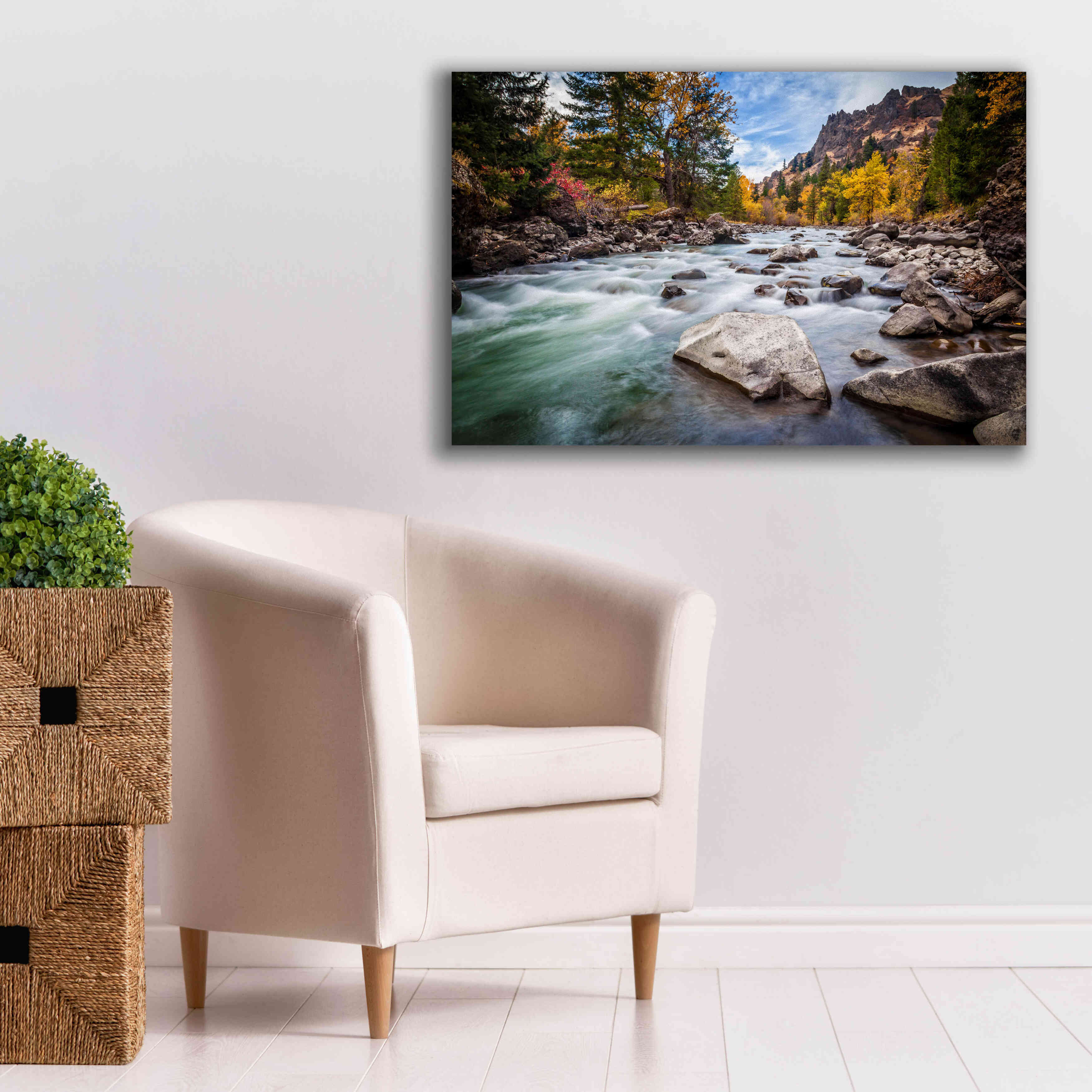 'Teton River Rush' by Michael Broom Giclee Canvas Wall Art,40x26