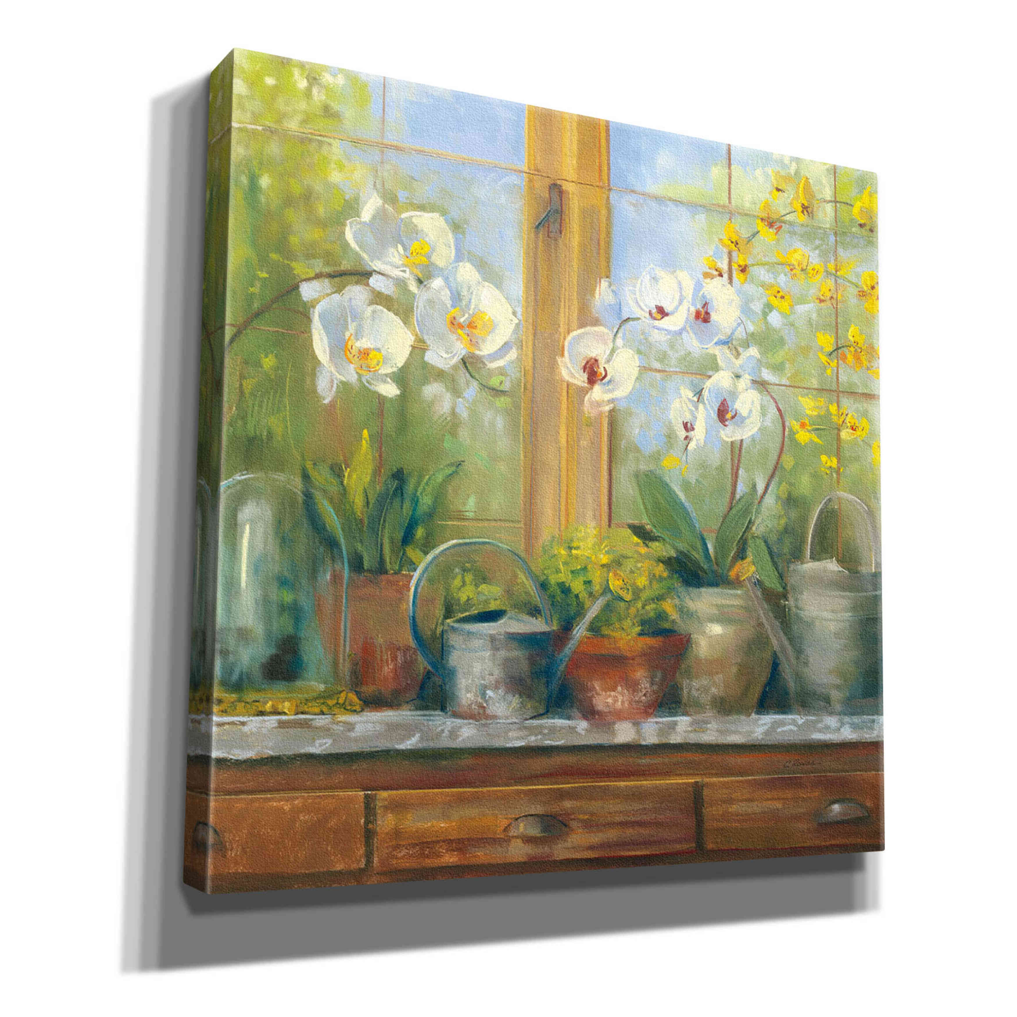 'Gardeners Table Orchids' by Carol Rowan, Giclee Canvas Wall Art