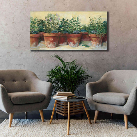 Image of 'Potted Herbs I' by Carol Rowan, Giclee Canvas Wall Art,60x30