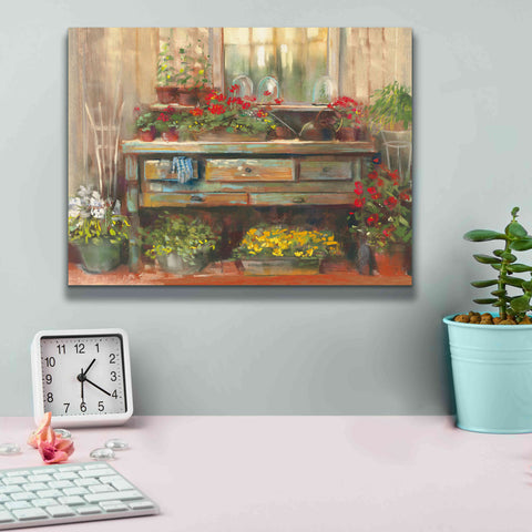 Image of 'Gardeners Table' by Carol Rowan, Giclee Canvas Wall Art,16x12