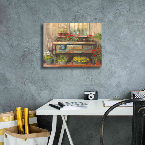 Image of 'Gardeners Table' by Carol Rowan, Giclee Canvas Wall Art,16x12