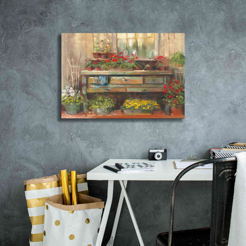 Image of 'Gardeners Table' by Carol Rowan, Giclee Canvas Wall Art,26x18
